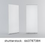 long vertical roll up or banner ... | Shutterstock . vector #663787384