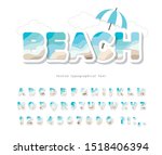 modern seaside landscape font.... | Shutterstock .eps vector #1518406394