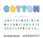 cartoon colorful font for kids. ... | Shutterstock .eps vector #1525424717