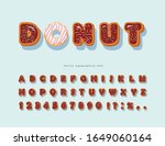 sweet decorative font. cartoon... | Shutterstock .eps vector #1649060164