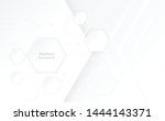 abstract paper hexagon white... | Shutterstock .eps vector #1444143371