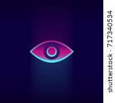 eye icon vector neon glow | Shutterstock .eps vector #717340534