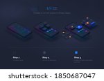 user experience. smartphone... | Shutterstock .eps vector #1850687047