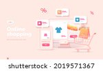 online shopping on the website... | Shutterstock .eps vector #2019571367