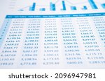 Small photo of Spreadsheet table paper. Finance development, Banking Account, Statistics Investment Analytic research data economy, trading, office reporting Business company concept.