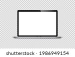 laptop with blank screen... | Shutterstock .eps vector #1986949154