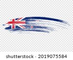 New Zealand Flag With Brush...