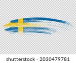 Sweden flag with brush paint textured isolated  on png or transparent background,Symbol of Sweden,template for banner,promote, design,vector,top gold medal winner sport country