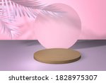 pink empty room with geometric... | Shutterstock . vector #1828975307
