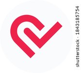 heart logo  check mark flat... | Shutterstock .eps vector #1843185754