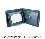 black leather wallet isolated... | Shutterstock . vector #1112060927