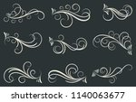 set of curls and scrolls.... | Shutterstock .eps vector #1140063677