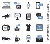 advertising icons. two tone... | Shutterstock .eps vector #1688496391
