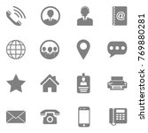 contact icons. gray flat design.... | Shutterstock .eps vector #769880281