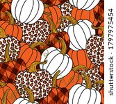    various pumpkins. leopard ... | Shutterstock .eps vector #1797975454