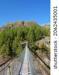 Small photo of Titter suspension bridge between Bellwald and Fiesch in Valais, Switzerland, Alps