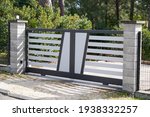 Aluminum sliding modern design grey white portal of suburb garden door slide house