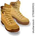 Army Boots With Shadows  Vector