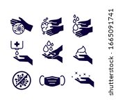 set of hygiene icons. the icons ... | Shutterstock .eps vector #1665091741