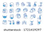 set of hand washing icons in... | Shutterstock .eps vector #1721419297