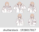 how to wear a mask correctly.... | Shutterstock .eps vector #1928017817