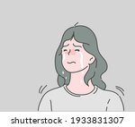 young woman sad and crying.... | Shutterstock .eps vector #1933831307