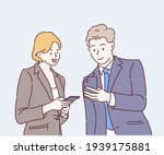 business partner discuss about... | Shutterstock .eps vector #1939175881