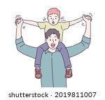 young father play with his... | Shutterstock .eps vector #2019811007