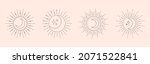 moon sun line art vector. boho... | Shutterstock .eps vector #2071522841