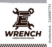 wrench icon on letter e logo... | Shutterstock .eps vector #2160087791