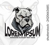pitbull dog logo mascot design  ...