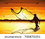 Silhouette Of Man Catching The...