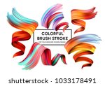 set of colorful brush strokes.... | Shutterstock .eps vector #1033178491
