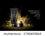 cosmetics products with luxury... | Shutterstock .eps vector #1740605864