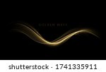 abstract shiny color gold wave... | Shutterstock .eps vector #1741335911