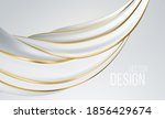 realistic white and gold swirl... | Shutterstock .eps vector #1856429674