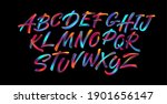full color handwriting paint... | Shutterstock .eps vector #1901656147
