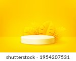 bright yellow product podium... | Shutterstock .eps vector #1954207531
