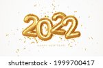 happy new year 2022 metallic... | Shutterstock .eps vector #1999700417