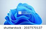 blue wavy shapes on a black... | Shutterstock .eps vector #2037570137