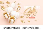3d realistic white and gold... | Shutterstock .eps vector #2048901581