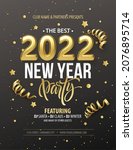 new year party typography... | Shutterstock .eps vector #2076895714