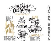 merry christmas lettering... | Shutterstock . vector #345439124