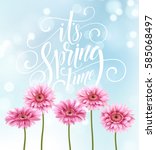 gerbera flower background and... | Shutterstock .eps vector #585068497