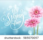 gerbera flower background and... | Shutterstock .eps vector #585070057
