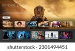 Small photo of Interface of Streaming Service Website. Online Subscription Offers TV Shows, Realities, and Fiction Films. Screen Replacement for Desktop PC and Laptops With Featured Science Fiction Television Show.