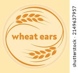 Ear Of Wheat Vector Icon. Two...