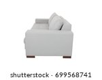 Modern Sofa grey fabric isolated on white background