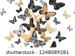 gold and black butterflies on a ... | Shutterstock .eps vector #1248089281