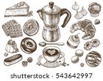 Coffee And Desserts Vector Set...